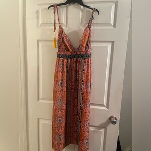 Boho Adjustable Strap Midi Dress